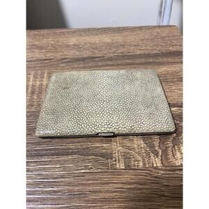 Shagreen ivory stingray silver plate cigarette case, England
